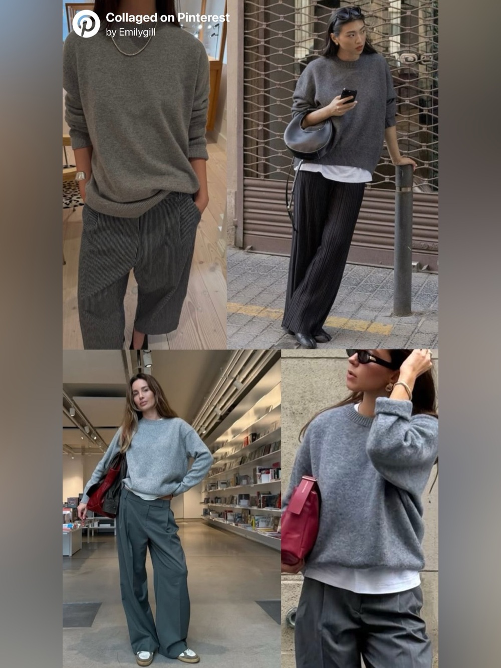 COS Heather Grey Crewneck Sweater